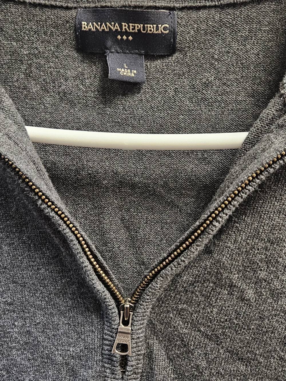 Banana Republic Men's Charcoal Gray Half-Zip Sweater